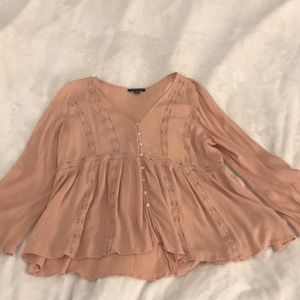 Light pink flowy boho blouse